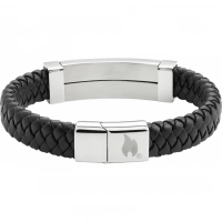 Браслет Zippo Steel Bar Braided Leather Bracelet (20 см) купить в Кирове