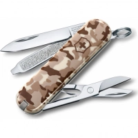 Нож перочинный Victorinox CLASSIC, сталь X55CrMo14, рукоять Cellidor®, песочный камуфляж купить в Кирове