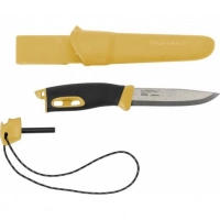 Нож с фиксированным лезвием Morakniv Companion Spark Black Yellow, сталь Sandvik 12C27, рукоять резина/пластик купить в Кирове