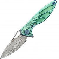 Нож складной Rike Mini Green, сталь Damasteel купить в Кирове