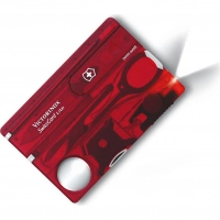 Швейцарская карта Victorinox SwissCard Lite, сталь X50CrMoV15, рукоять ABS-пластик, полупрозрачный красный купить в Кирове