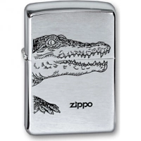 Зажигалка ZIPPO Alligator, с покрытием Brushed Chrome, латунь/сталь, серебристая, матовая, 36x12x56 купить в Кирове