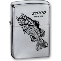 Зажигалка ZIPPO Black Bass Brushed Chrome, латунь с никеле-хром. покрыт., серебр., матов., 36х56х12мм купить в Кирове