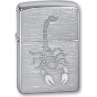 Зажигалка ZIPPO Scorpion Brushed Chrome, латунь с никеле-хром.покрыт., серебр., матов., 36х56х12 мм купить в Кирове