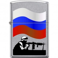 Зажигалка ZIPPO Защитник Отечества, латунь/сталь с покрытием Street Chrome™, серебристая, 36x12x56мм купить в Кирове